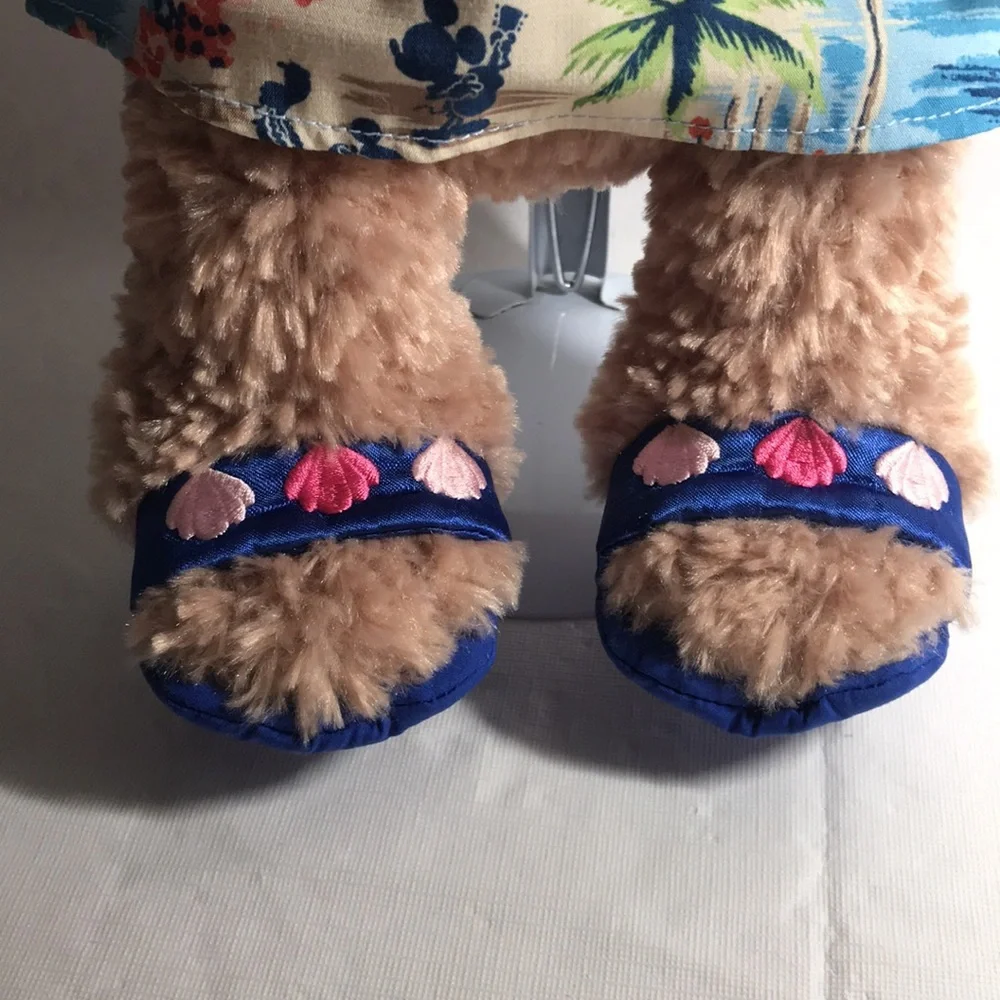 Shellie Mae Disney Aulani Plush Teddy Bear Hawaiian Dress, Sandals & Head Flower - Picture 4 of 11